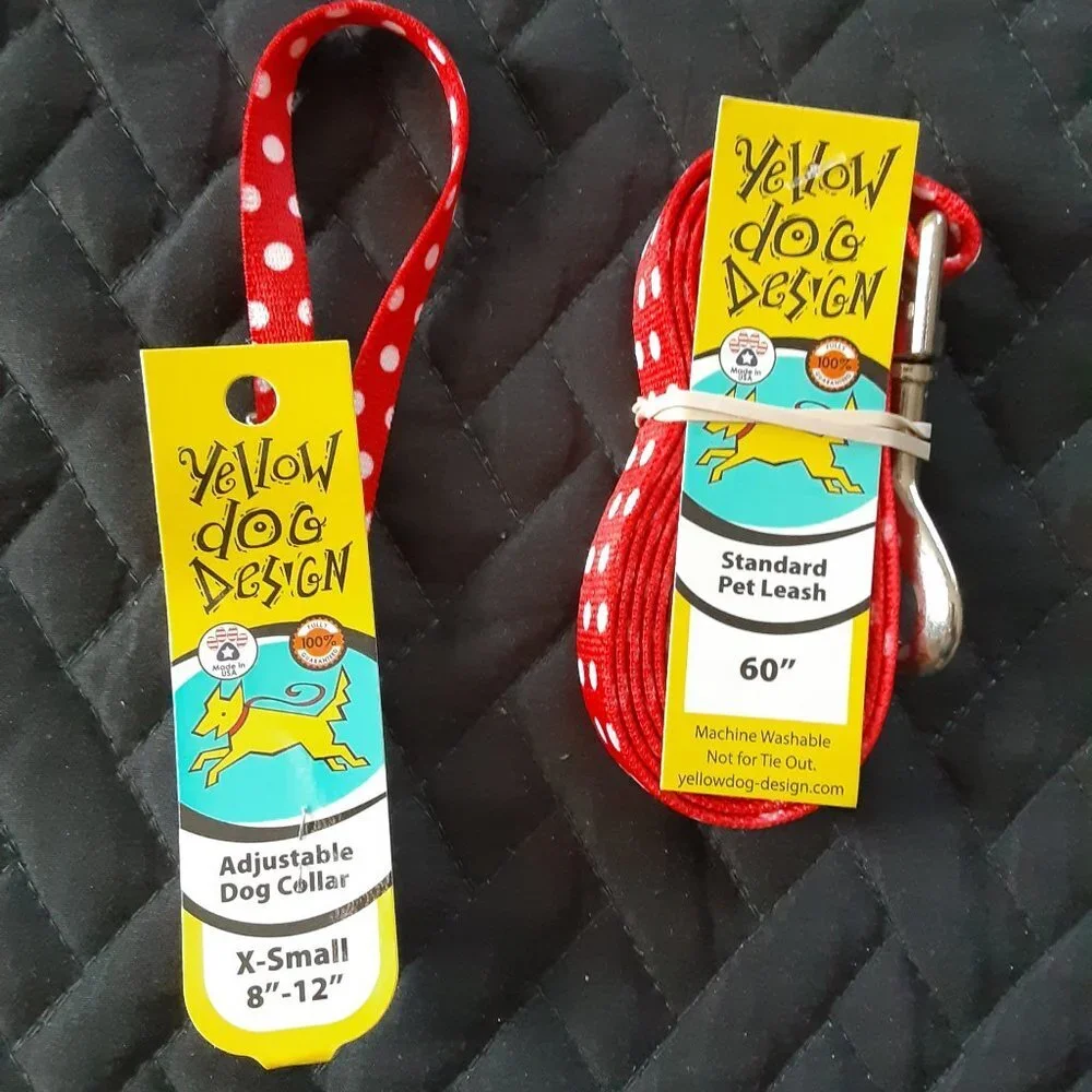 Yellow Dog Design Collar and Leash Set Size XSmall Collar and size 60